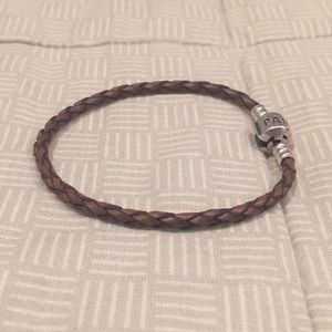 Pandora Braided Leather Charm Bracelet